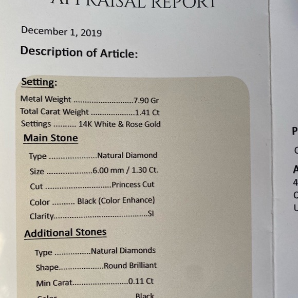 Rare and Goregous Black Diamond Ring 14K White & Rose Gold - Picture 5 of 9